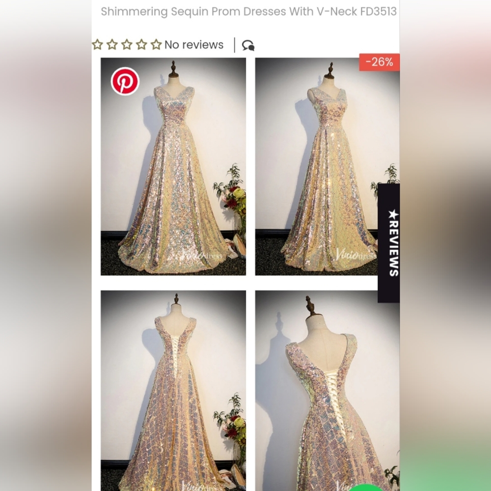 Gold Iridescent Prom or formal dress